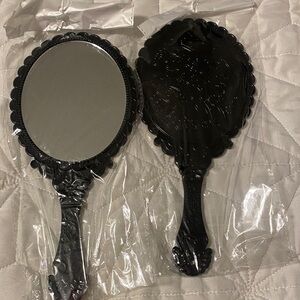 Vintage Style Black Ornate Hand Mirror - Set of 2